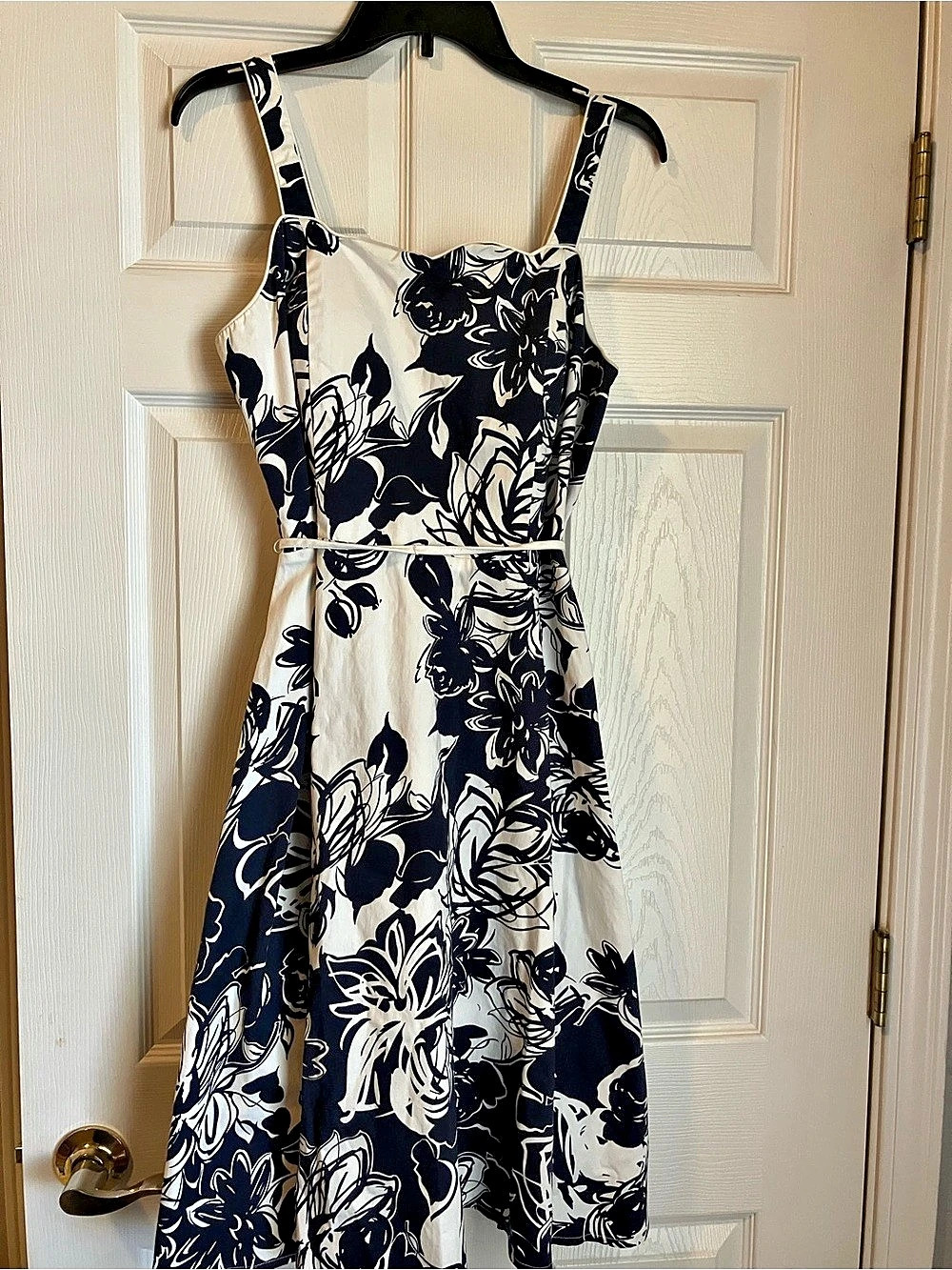 madison leigh Floral Midi Dress in Blue & White Size 12